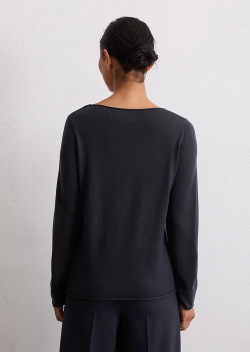 Knitted sweater slim — Deep Night Blue