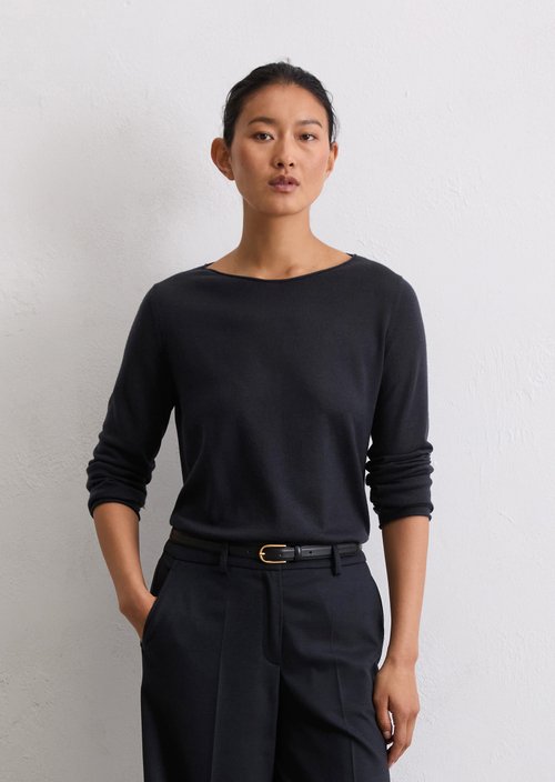 Knitted sweater slim — Deep Night Blue