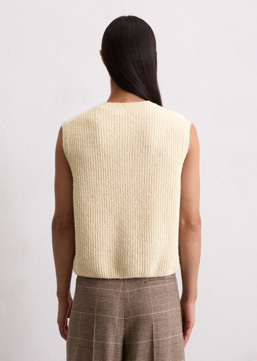 Sleeveless knitted vest regular — Light Oat
