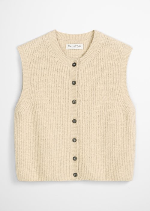 Sleeveless knitted vest regular — Light Oat