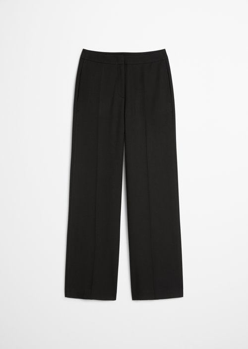 Culotte-style ankle length trousers — Black