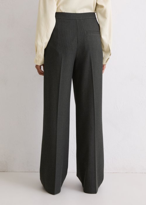 Culotte-style ankle length trousers — Dark Grey