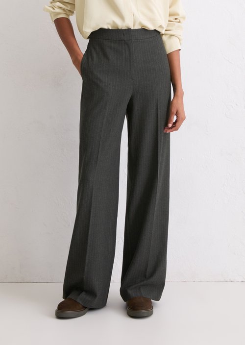 Culotte-style ankle length trousers — Dark Grey