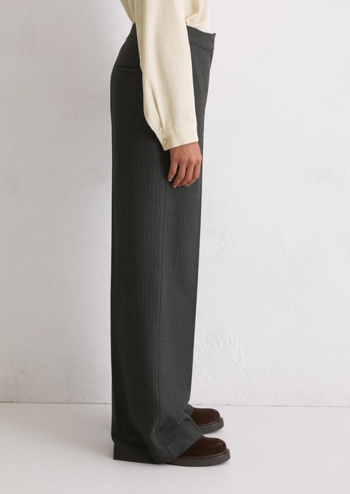 Culotte-style ankle length trousers — Dark Grey