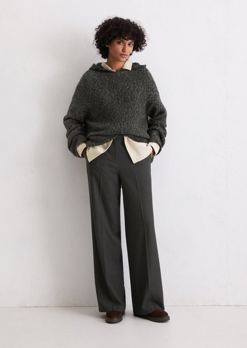 Culotte-style ankle length trousers — Dark Grey