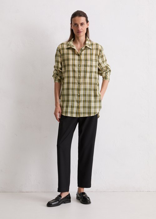 Check blouse regular — Medium Green