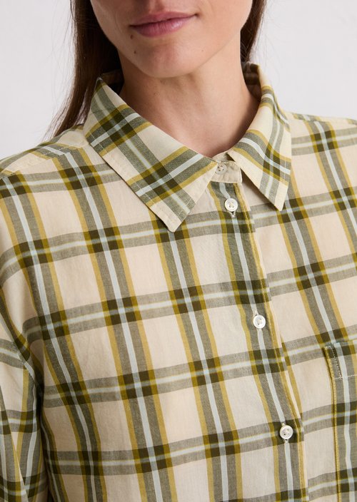 Check blouse regular — Medium Green