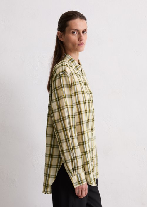 Check blouse regular — Medium Green