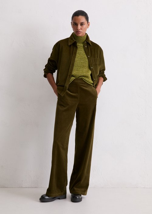 Relaxed corduroy trousers — Mossy Olive