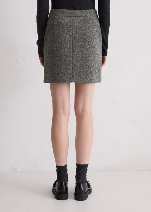 Tweed jersey mini skirt slim — Dark Grey (alternate view)