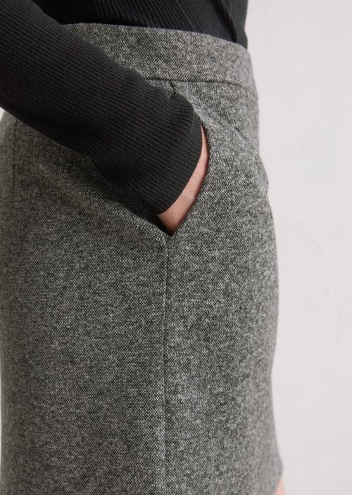 Tweed jersey mini skirt slim — Dark Grey