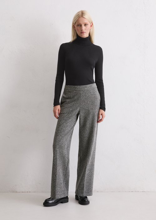 Relaxed tweed jersey trousers — Dark Grey
