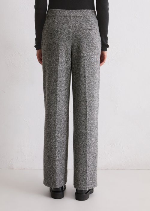 Relaxed tweed jersey trousers — Dark Grey