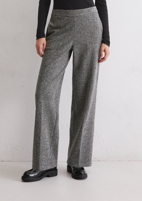 Relaxed tweed jersey trousers — Dark Grey