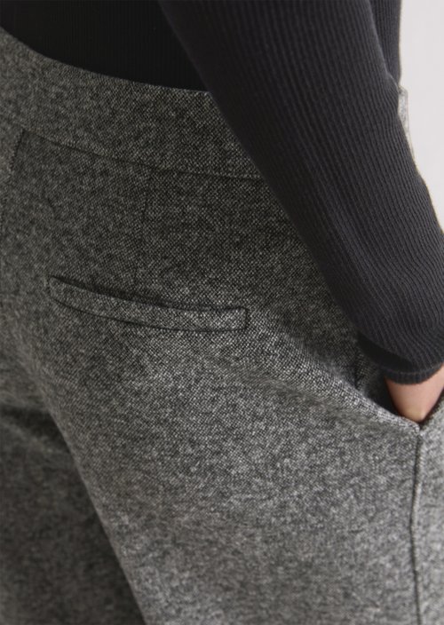 Relaxed tweed jersey trousers — Dark Grey