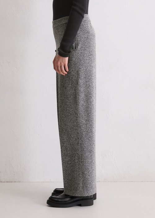 Relaxed tweed jersey trousers — Dark Grey