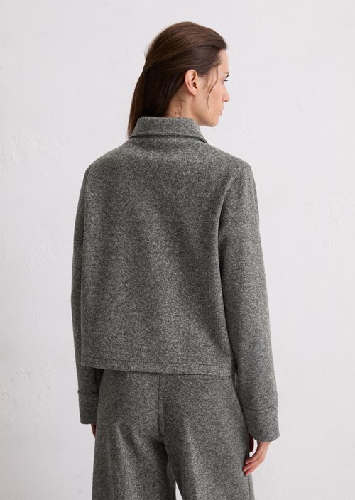 Tweed jersey jacket regular — Dark Grey