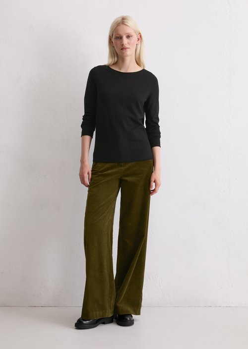 Regular fine knit sweater — Black