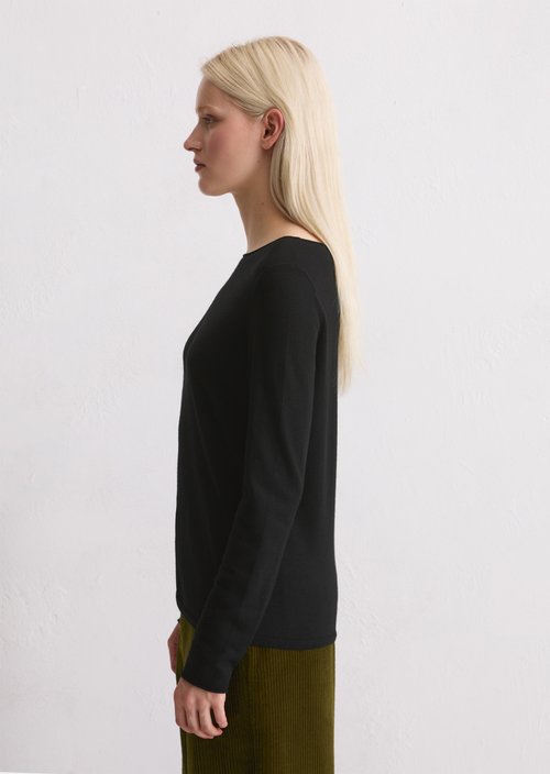 Regular fine knit sweater — Black
