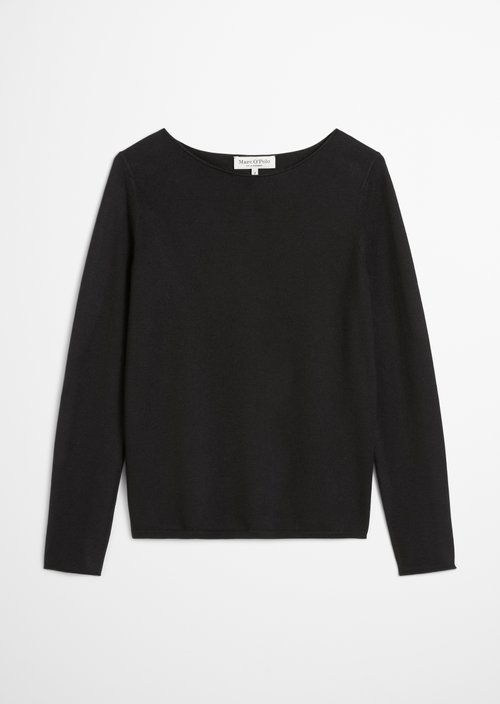 Regular fine knit sweater — Black