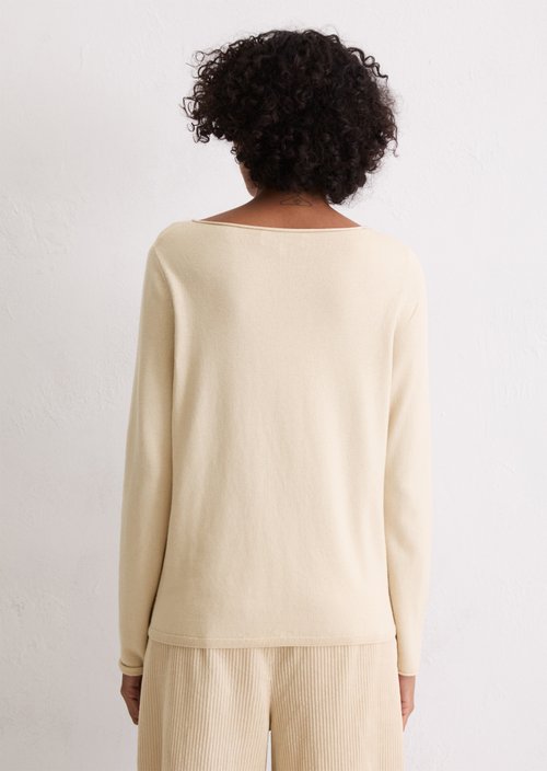 Regular fine knit sweater — Light Oat