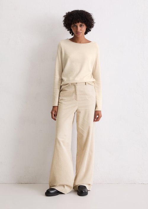 Regular fine knit sweater — Light Oat