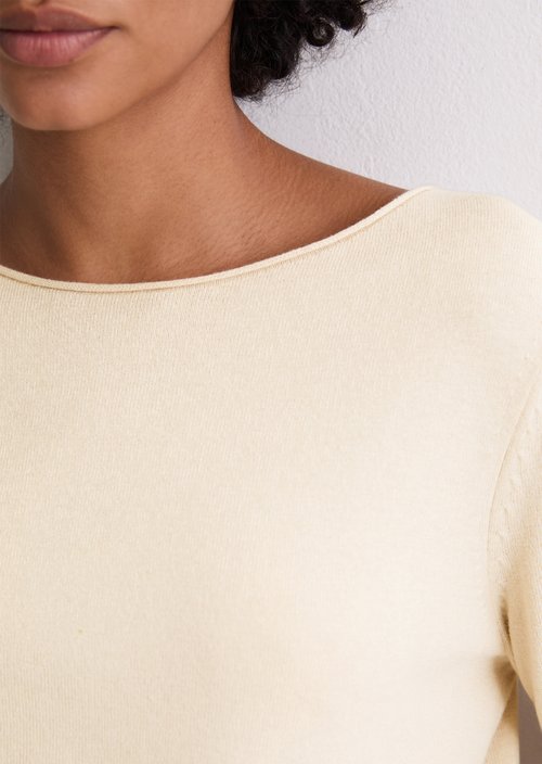 Regular fine knit sweater — Light Oat