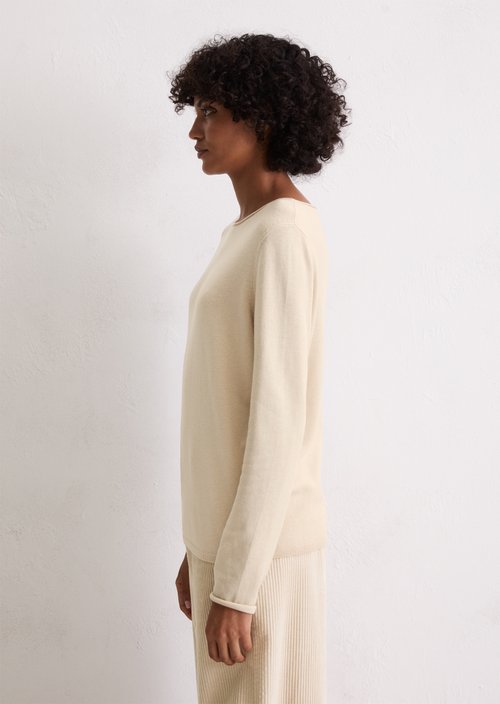 Regular fine knit sweater — Light Oat