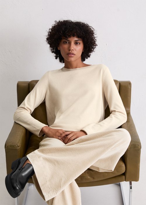 Regular fine knit sweater — Light Oat