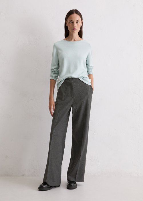 Regular fine knit sweater — Silvery Blue