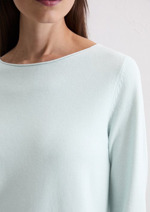 Regular fine knit sweater — Silvery Blue