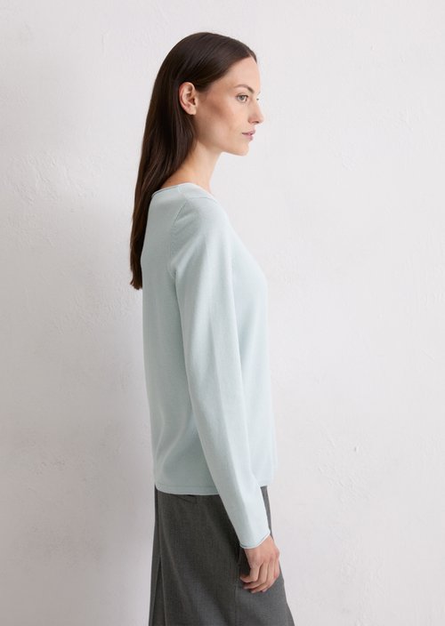 Regular fine knit sweater — Silvery Blue