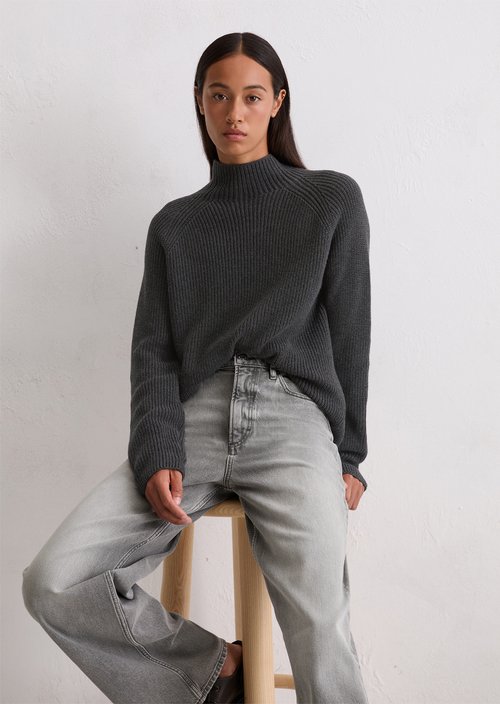 DfC knitted sweater regular — Dark Grey Melange