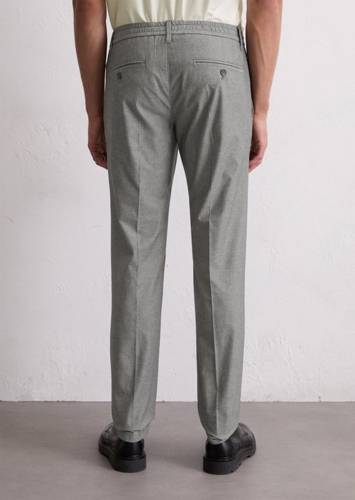 Chino Model Stig Jogger pleats shaped — Medium Grey
