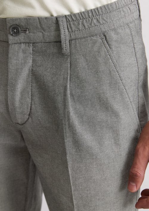 Chino Model Stig Jogger pleats shaped — Medium Grey