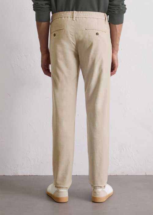 Chino Model Stig Jogger pleats shaped — Medium Beige