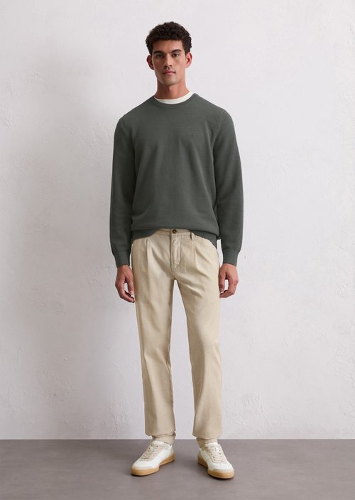 Chino Model Stig Jogger pleats shaped — Medium Beige