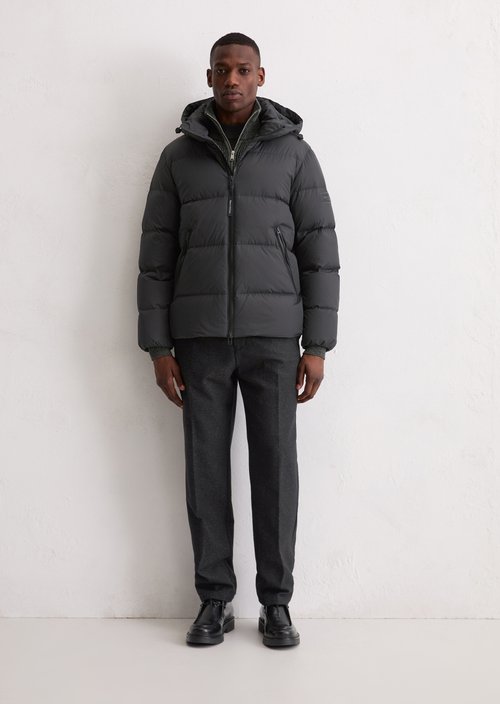 Regular puffer down jacket — Black