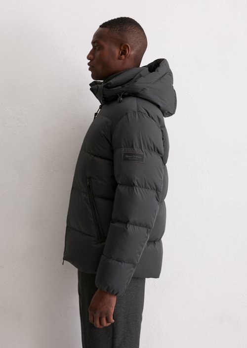 Regular puffer down jacket — Black