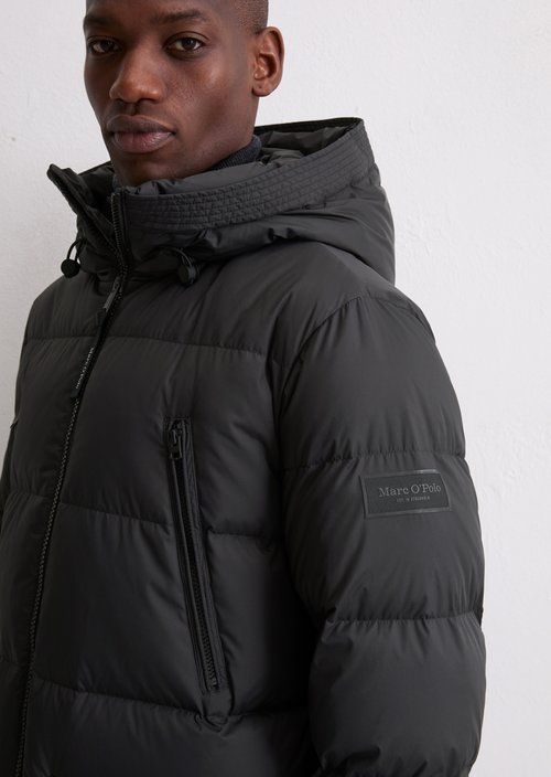 Regular puffer down jacket — Black