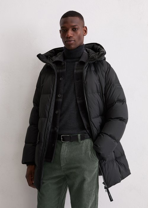 Regular puffer down jacket — Black