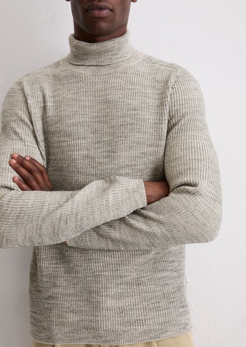 Regular turtleneck sweater — Light Beige