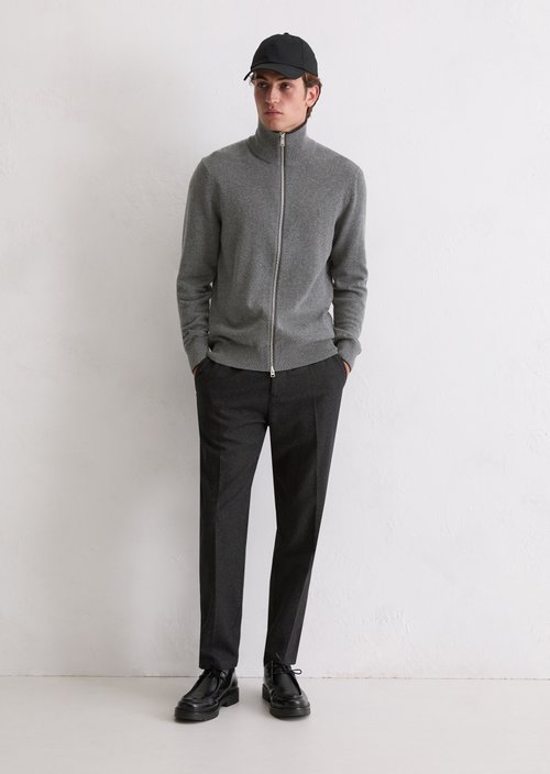 Zipper cardigan regular — Graphic Grey Melange