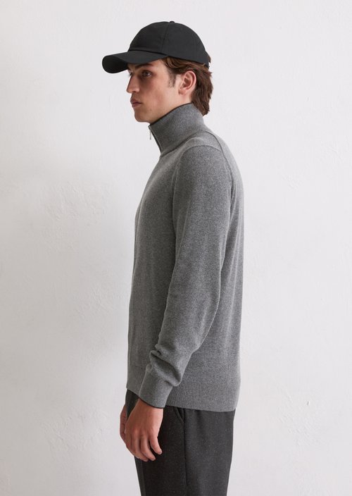 Zipper cardigan regular — Graphic Grey Melange