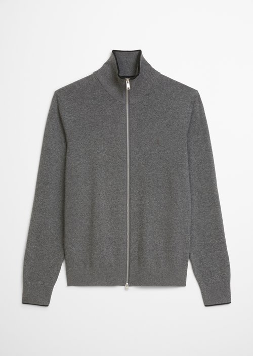 Zipper cardigan regular — Graphic Grey Melange