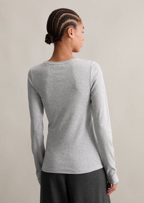 Longsleeve slim — Stone Melange