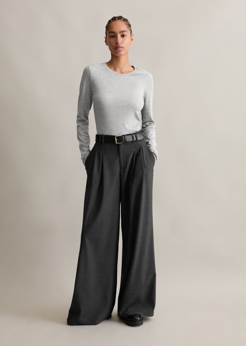 Longsleeve slim — Stone Melange