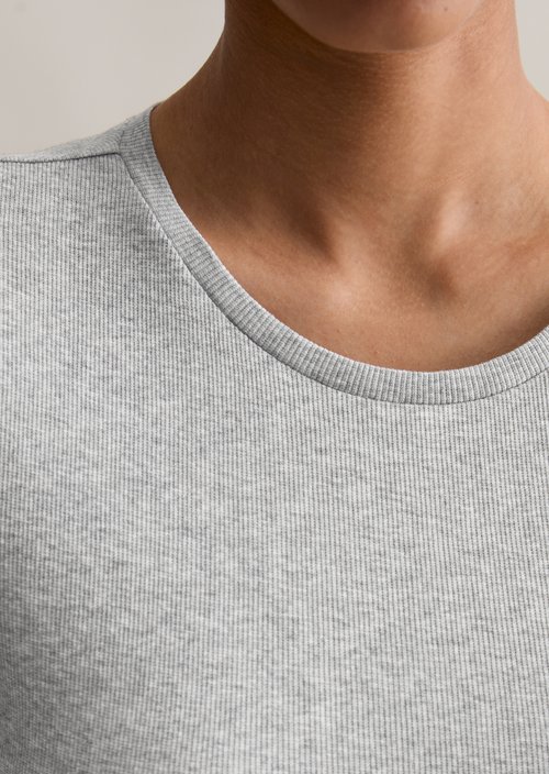 Longsleeve slim — Stone Melange