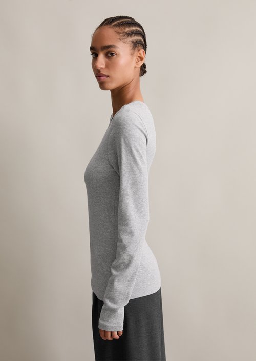 Longsleeve slim — Stone Melange