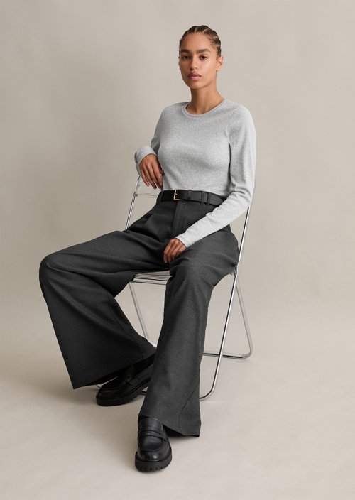 Longsleeve slim — Stone Melange